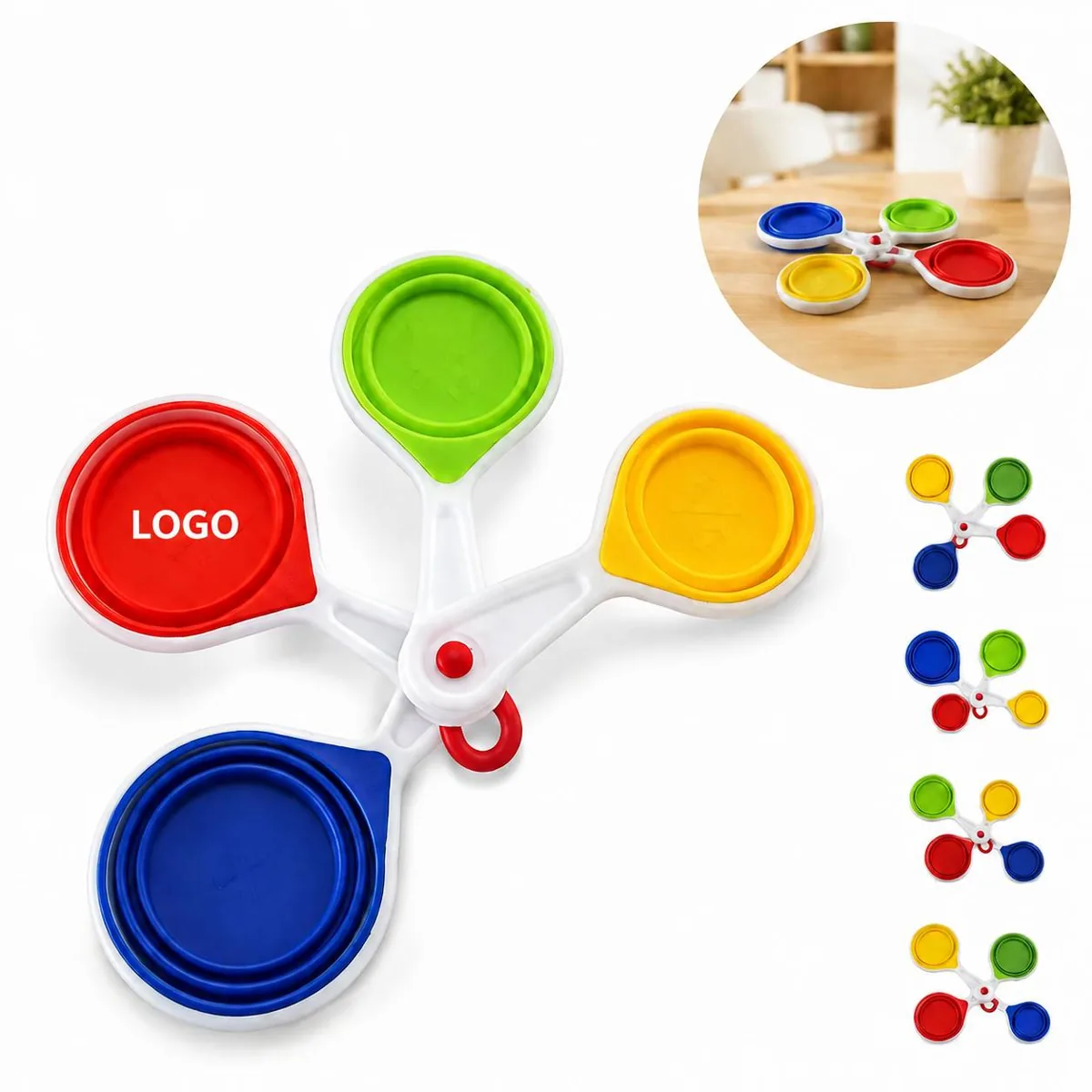 Collapsible Silicone Measuring Cup Set, Space-Saving & Heat