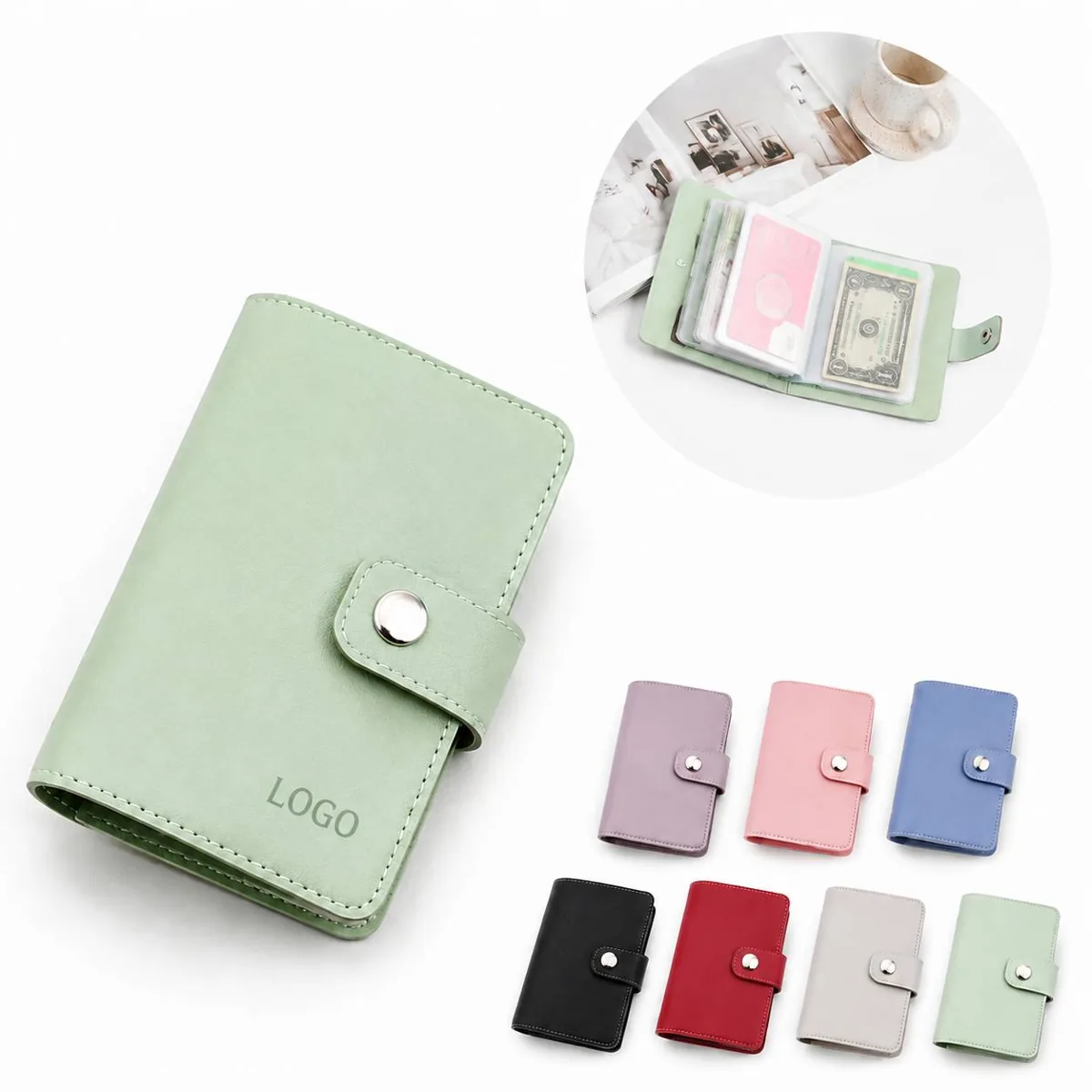 Slim RFID Blocking Card Organizer Wallet with Cash Pocket