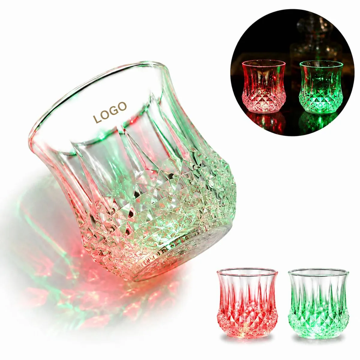 LED Glow Cup Set with Color-Changing Base for Party Decor