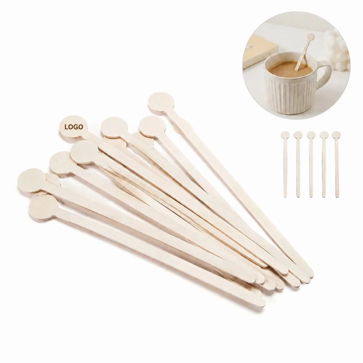 Eco Friendly Birch Wood Coffee Stirrers Bulk Disposable