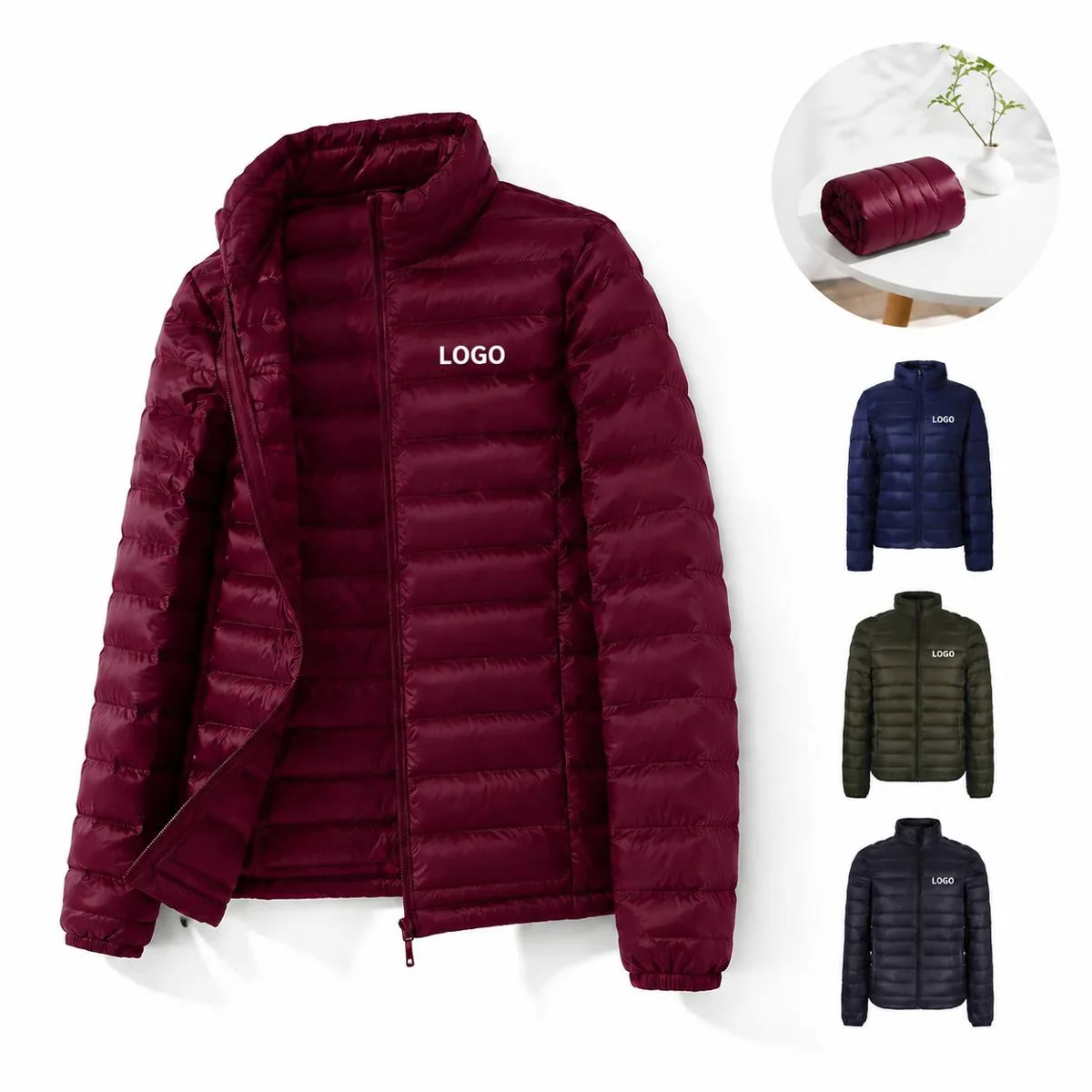 Men Quilted Insulated Winter Coat Water Resistant Down