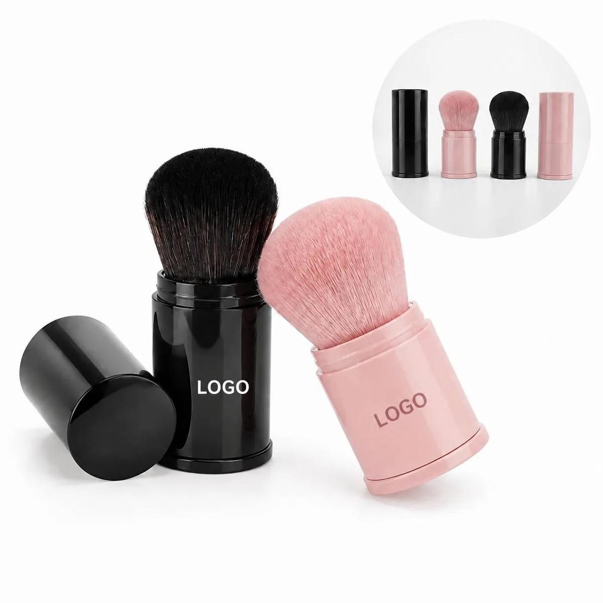 Retractable Makeup Brush for On-the-Go Powder and Blush
