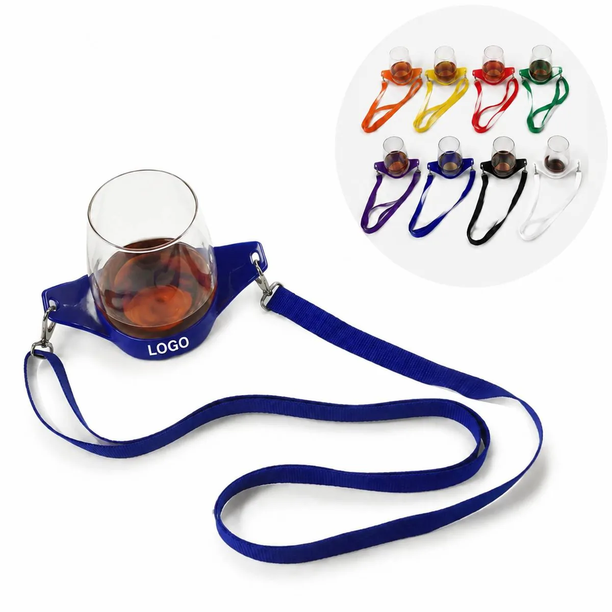Wine Glass Neck Strap for Parties, Hands-Free PVC Holder
