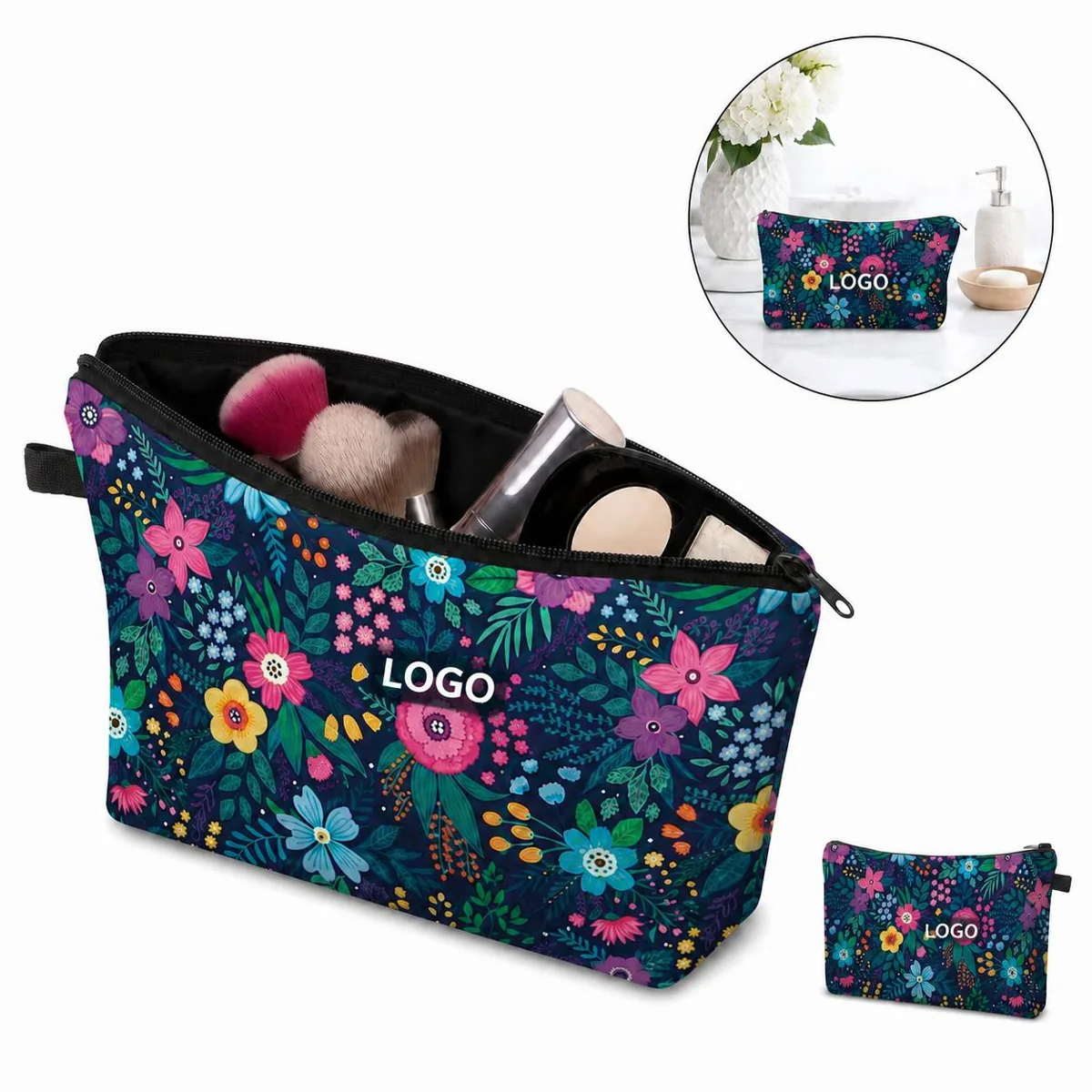 Personalized Travel Makeup Bag Zipper Organizer for Women