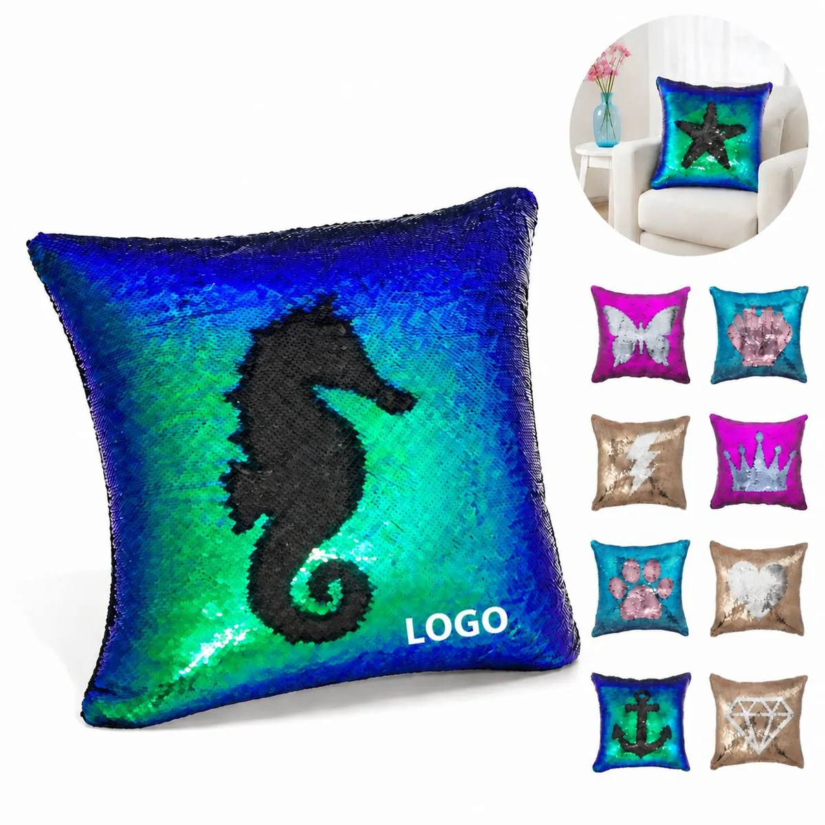 Reversible Sequins Flip Pillow Cover, Sparkle Home Decor