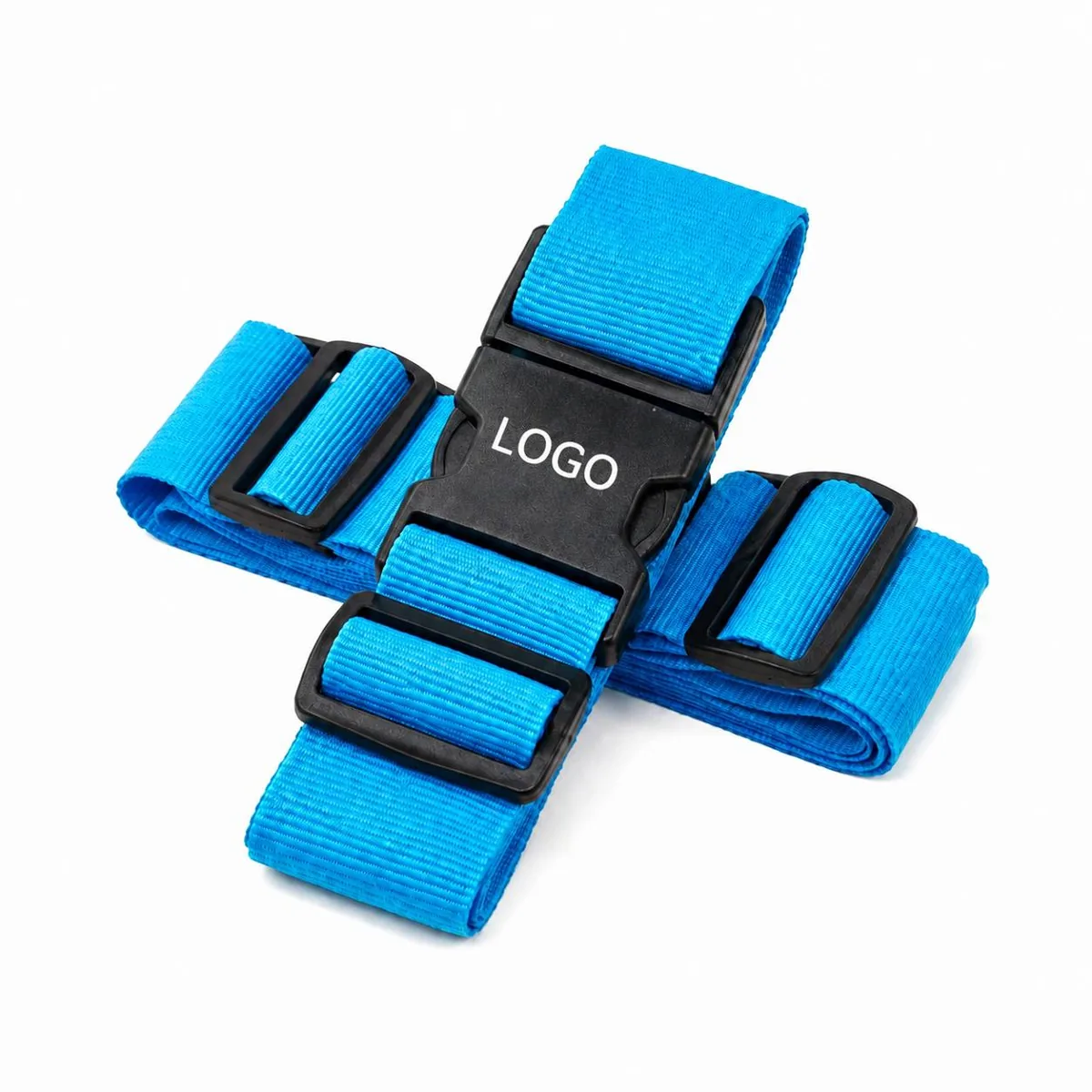 Adjustable Polyester Luggage Security Belt with Black Buckle