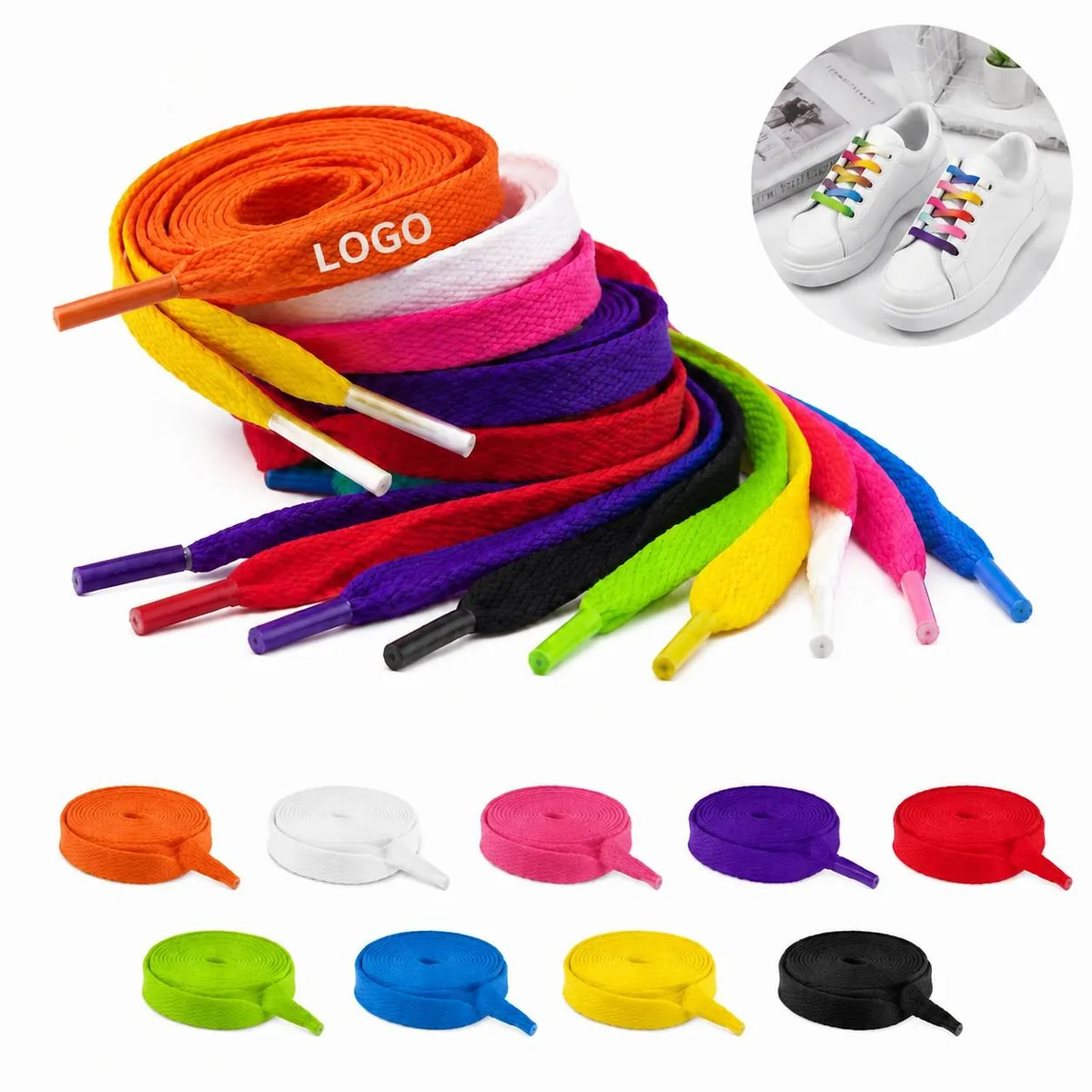 Flexible Polyester Shoelaces for Everyday Sneakers and Boots