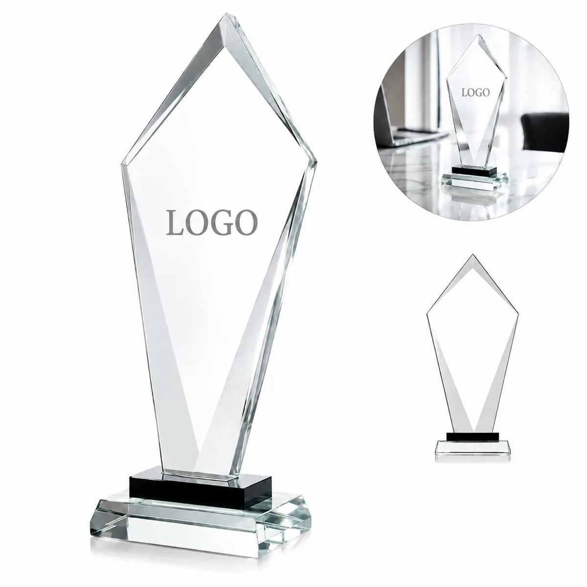 Personalized Optical Crystal Trophy with Custom Logo