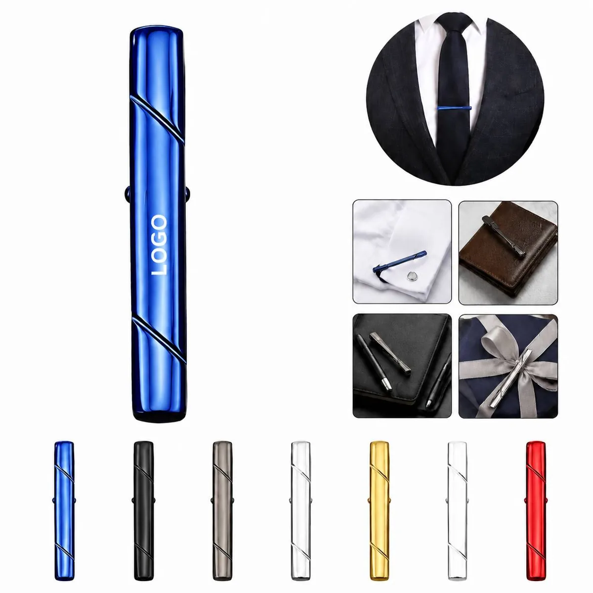 Men's Copper Necktie Holder Clip Sturdy Secure Tie Accessory