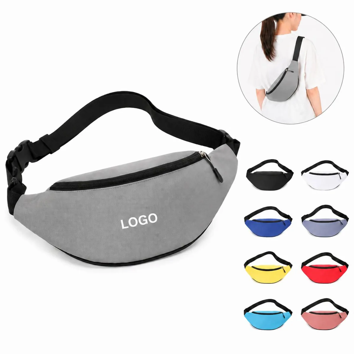 Festival Waist Bag with Two Zippered Compartments