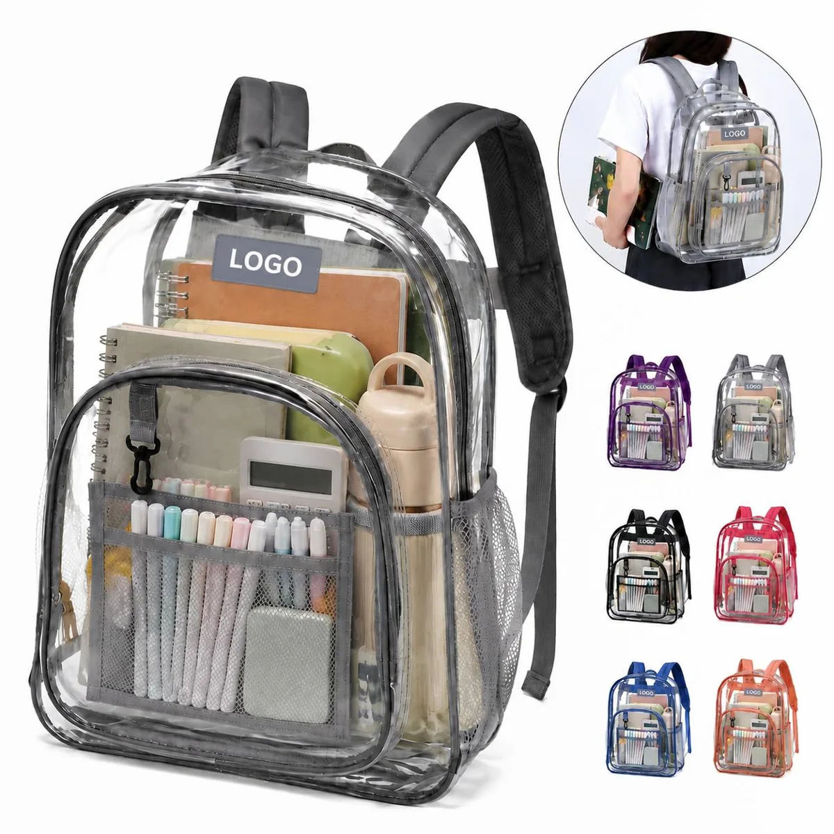 Clear PVC Backpack for Venue Security Checks