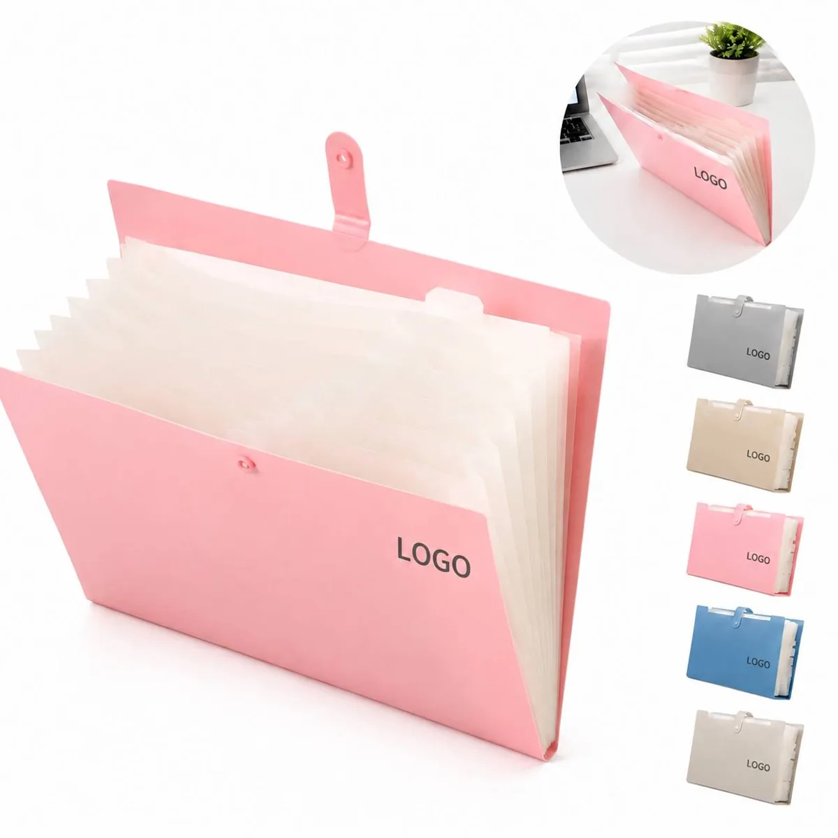 Expanding File Organizer 8 Pocket Polypropylene Label Tabs
