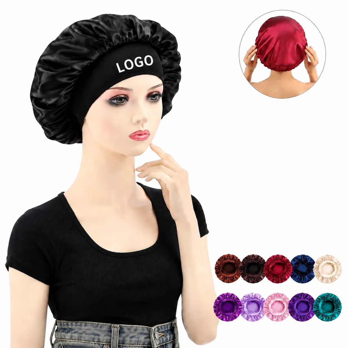 Luxury Satin Sleep Bonnet for Hair Protection, Anti-Frizz