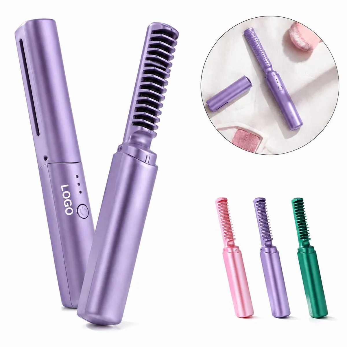 Rechargeable Ceramic Straightening Comb for Frizz-Free Hair