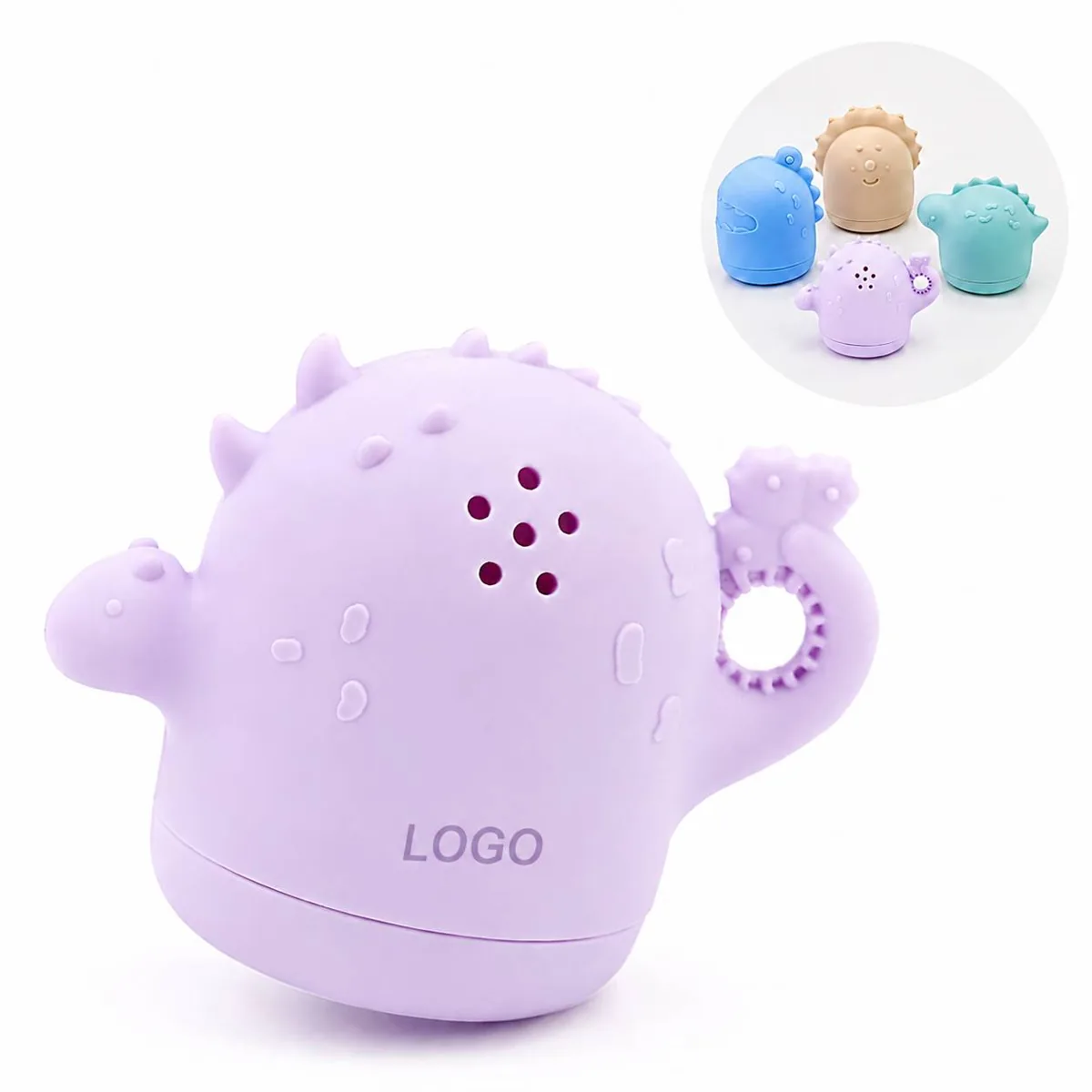Silicone Dinosaur Bath Toy Set 4 Piece Toddler Squirt