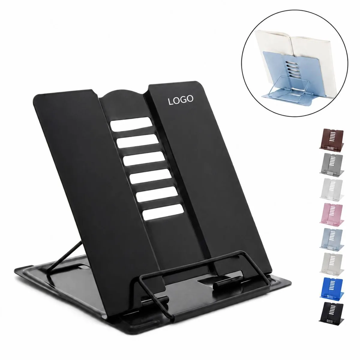 Foldable Metal Book Stand with Hands-Free Design