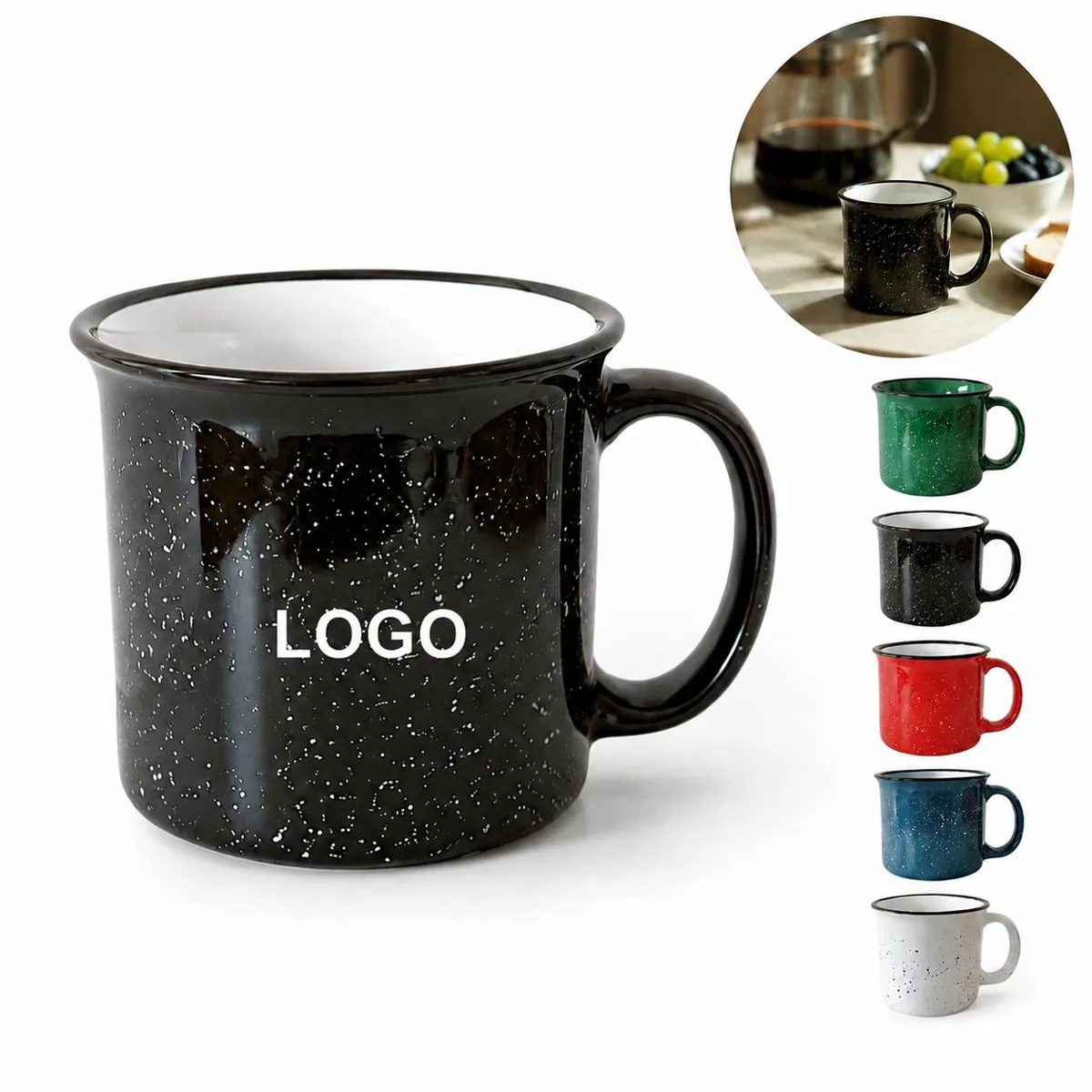 Speckled Ceramic Campfire Mug for Coffee Tea Cocoa