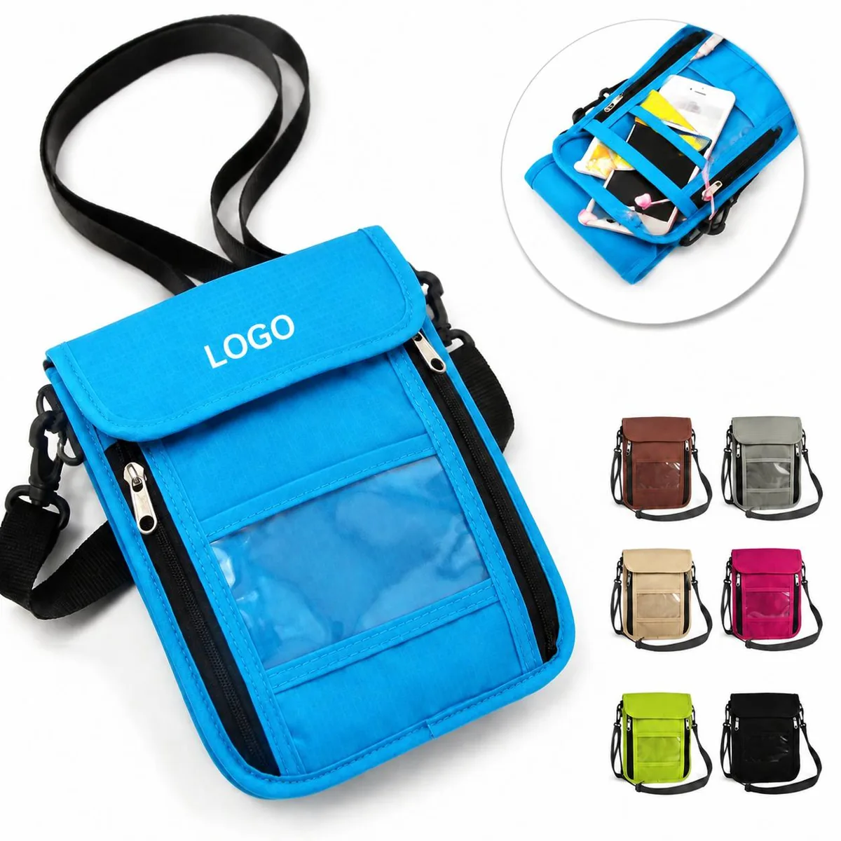 Waterproof Travel Neck Pouch with Clear Window