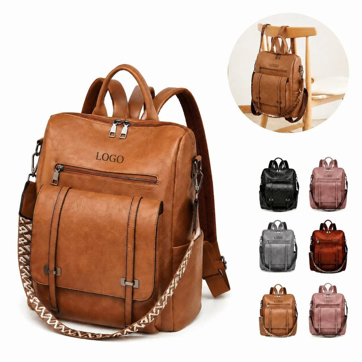 Waterproof Expandable Travel Backpack with Luggage Strap