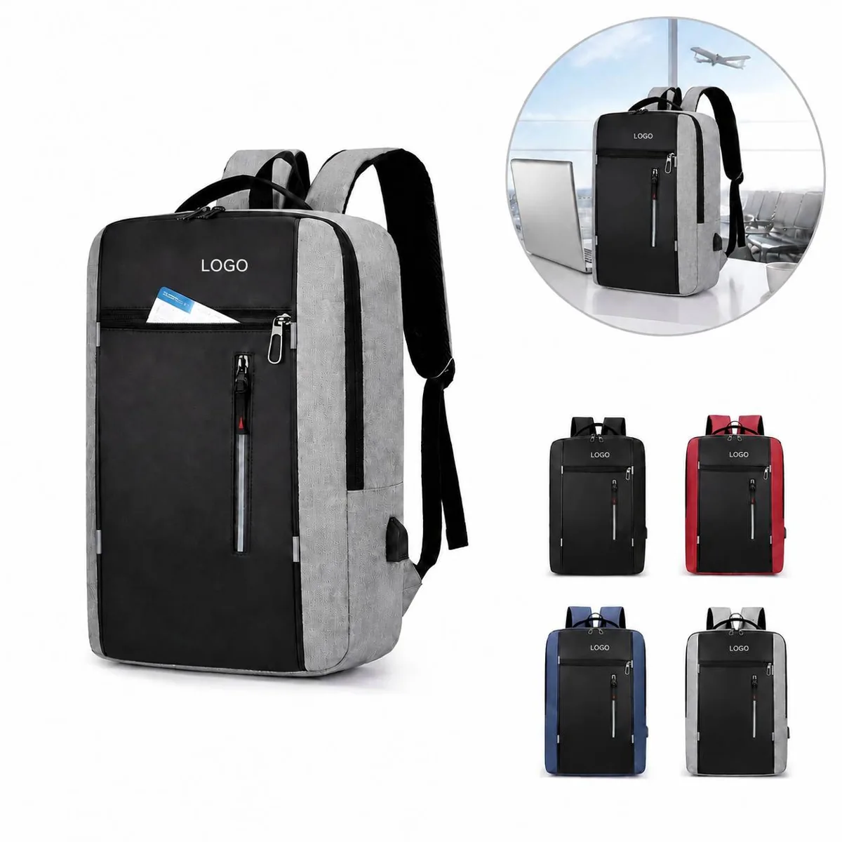 Waterproof USB Charging Travel Backpack, Large Capacity