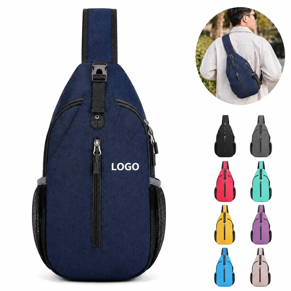 Men's Multi Pocket Outdoor Sling Shoulder Pack