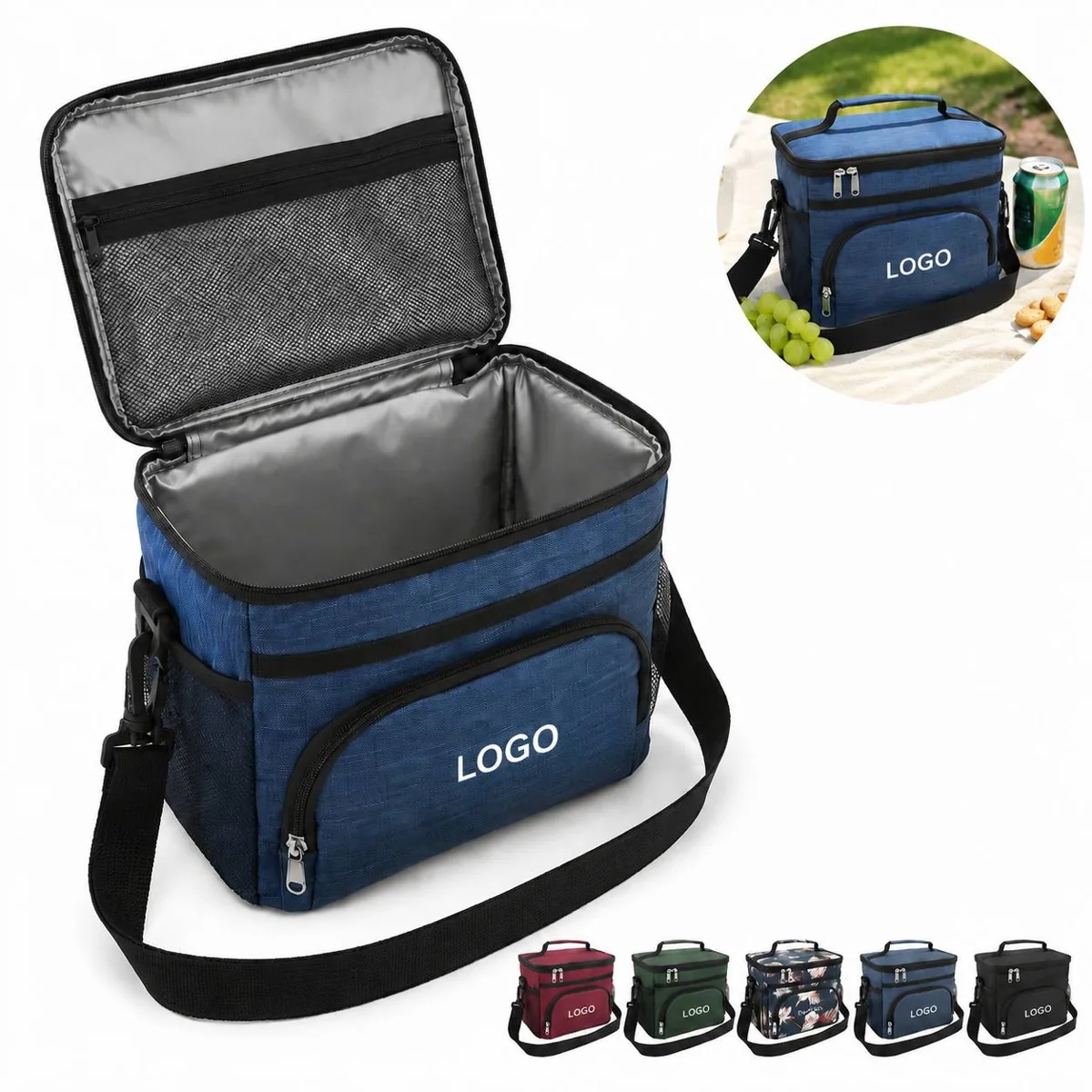 Insulated Lunch Carrier Bag with Water-Resistant Oxford