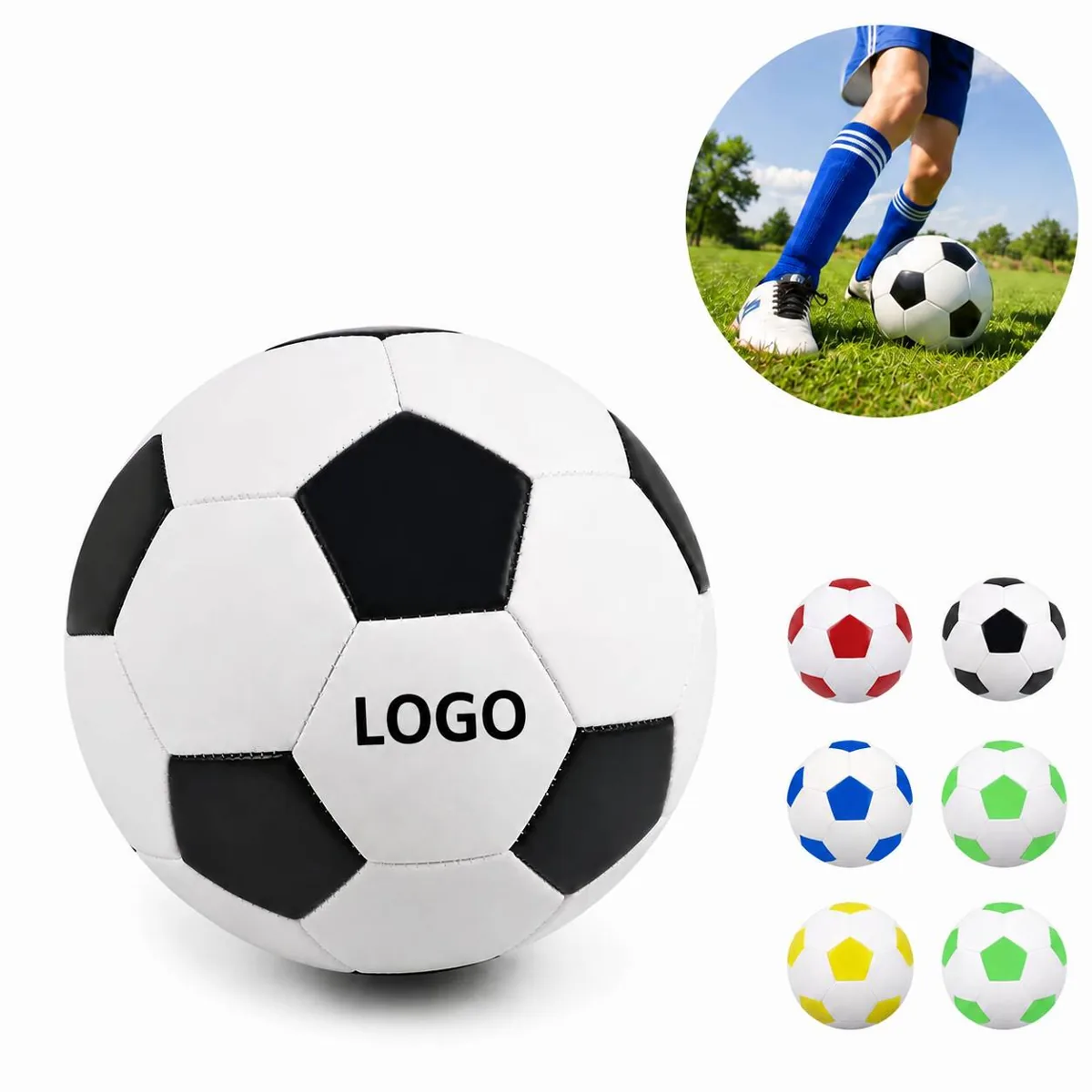 Custom Outdoor Soccer Ball Size 5 PVC Durable Game Play