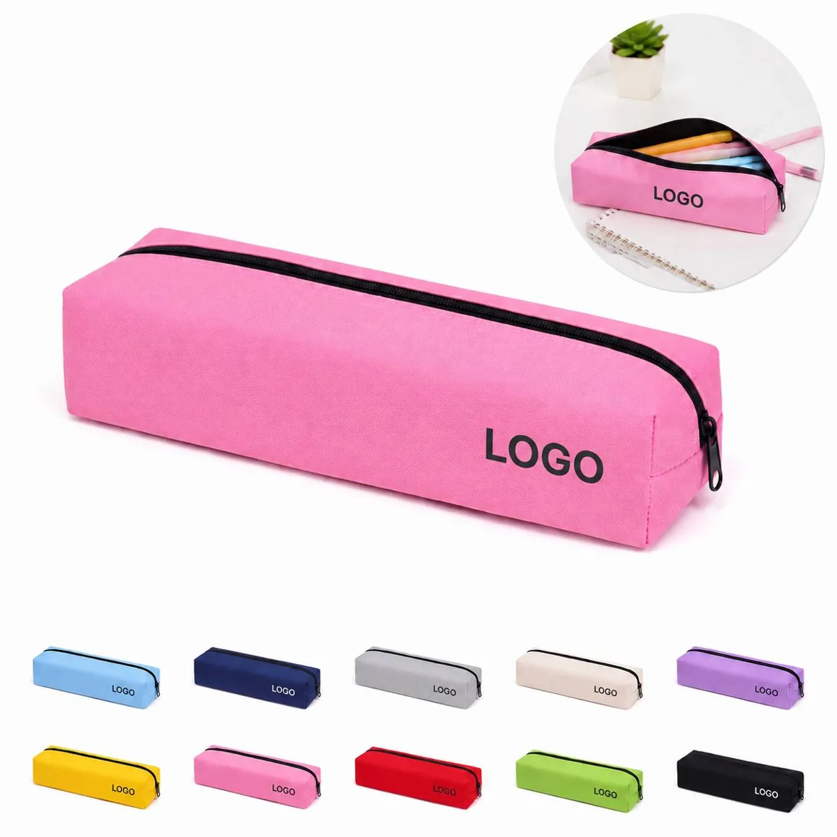 Canvas Stationery Pouch with Smooth Zipper, Durable Fabric