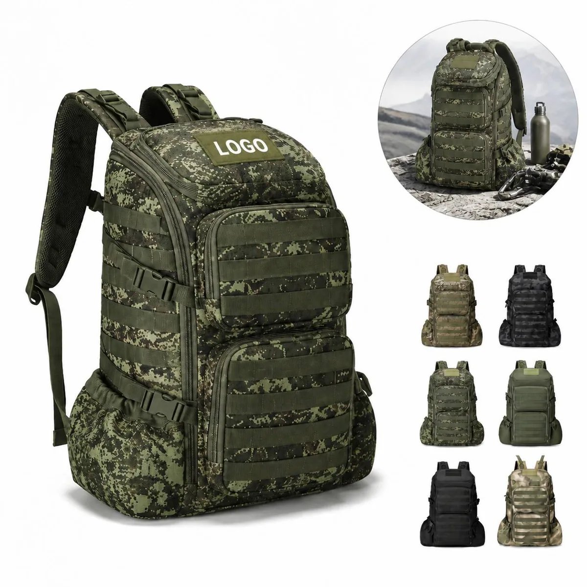 Rugged Outdoor Adventure Pack Waterproof Oxford Daypack