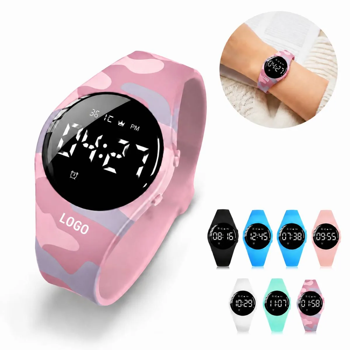 Kids Step Counter Sport Watch with Soft Silicone Band