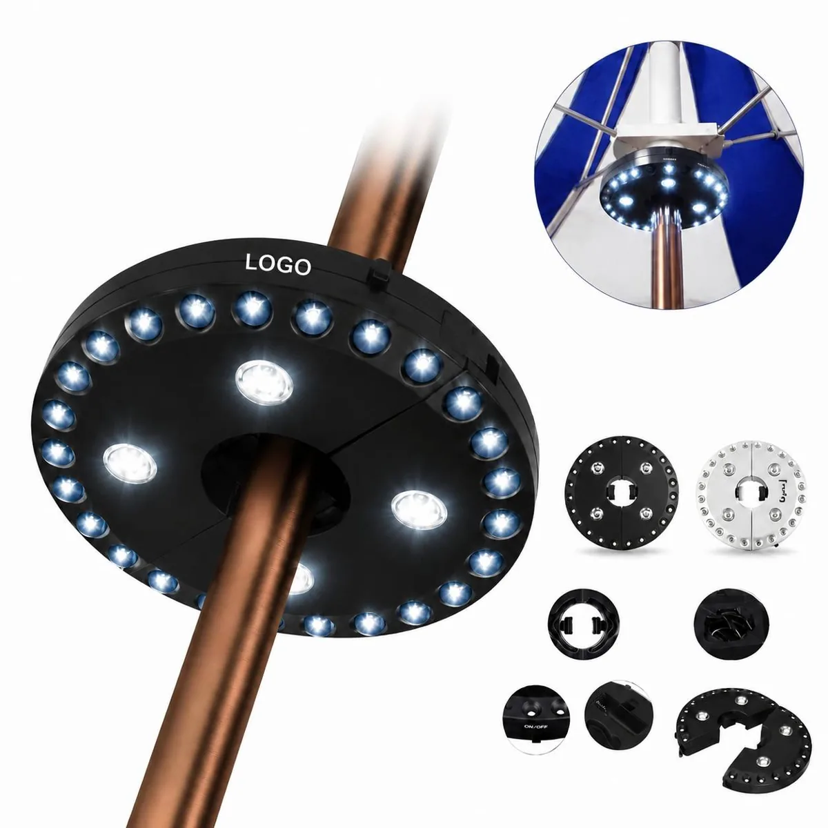 Outdoor Umbrella LED Clip Light 28 Bulbs 3 Brightness Levels