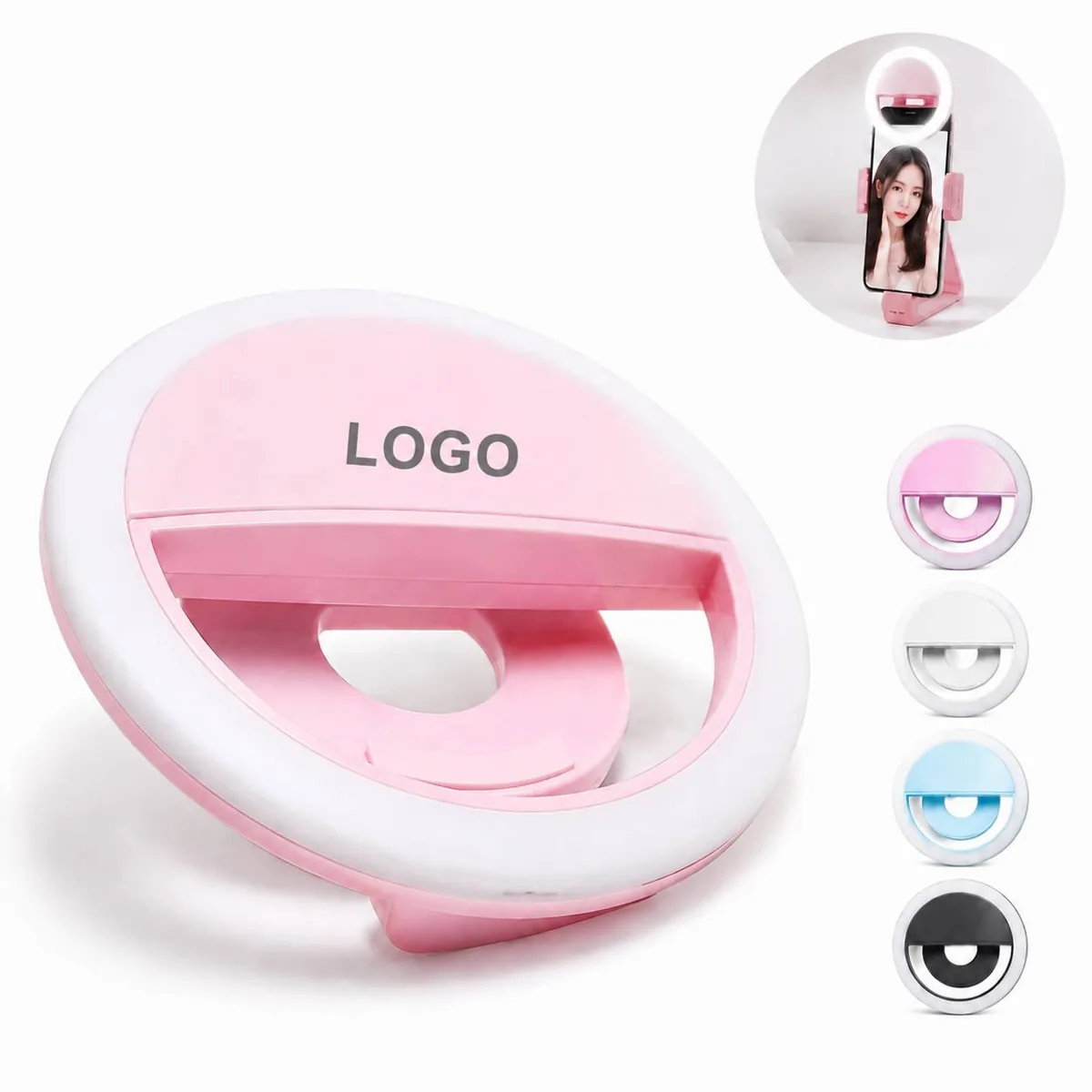 Portable Clip On LED Selfie Light Rechargeable 3 Modes