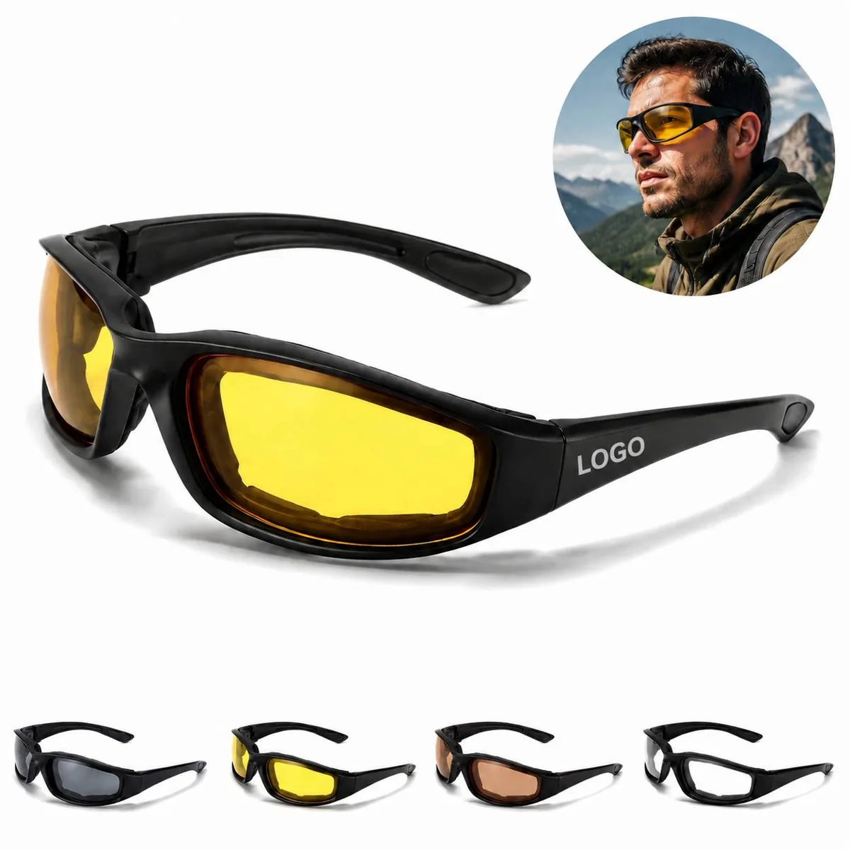 Motorcycle Protective Foam Padding Wrap Glasses for Cycling