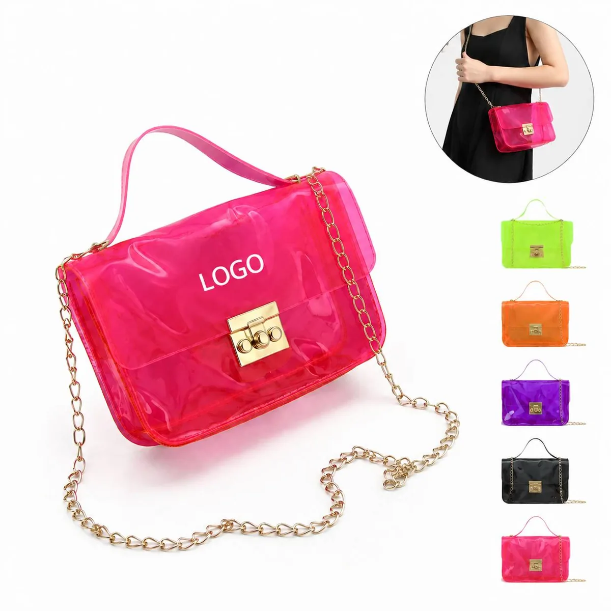 Clear PVC Crossbody Bag for Venue Security Checks