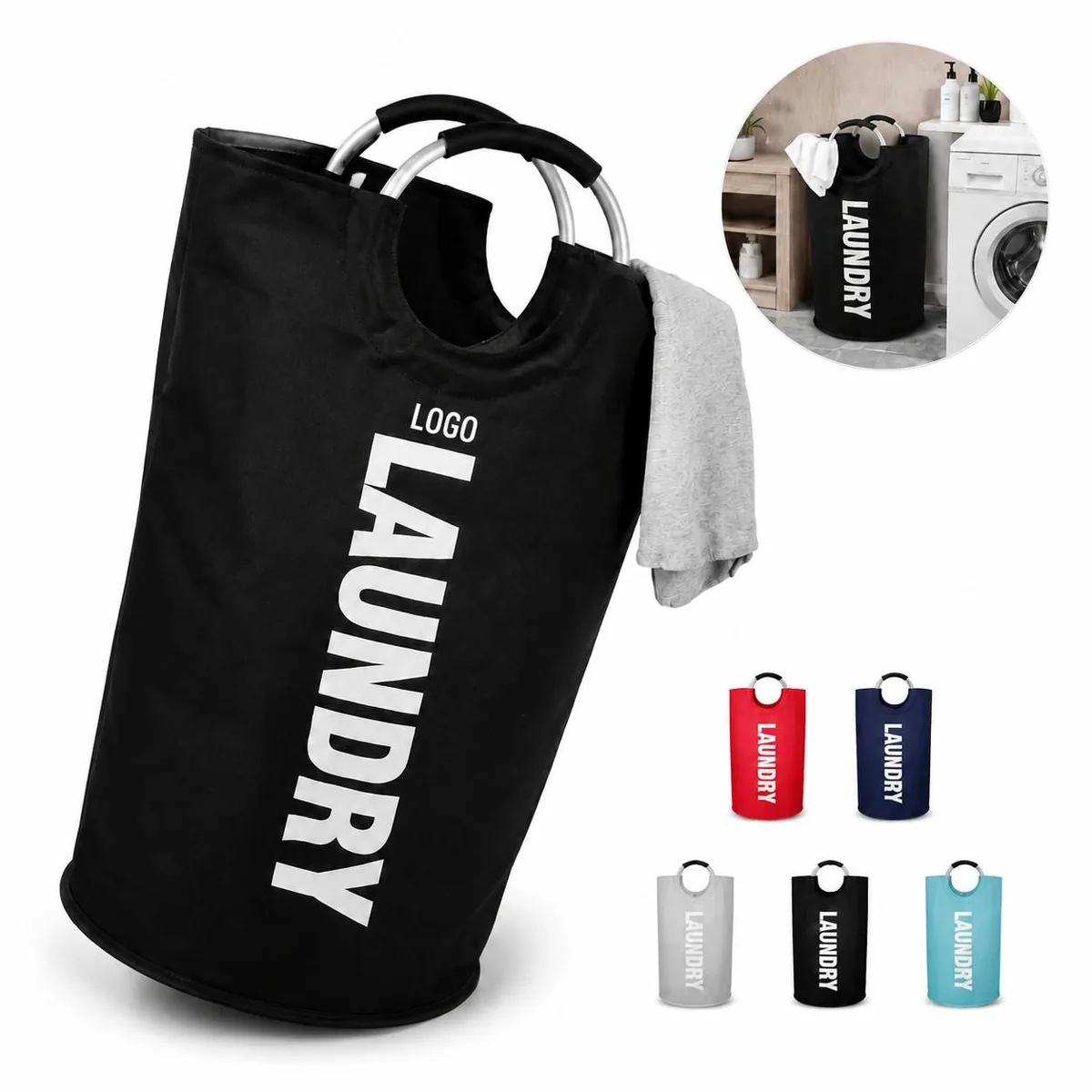 Extra Large Laundry Hamper with Aluminum Handle