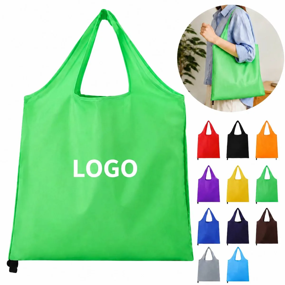 Eco Friendly Foldable Grocery Tote, Reusable Heavy Duty