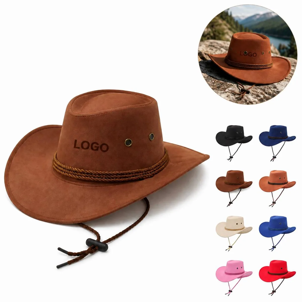Classic Western Cowboy Hat with Breathable Mesh