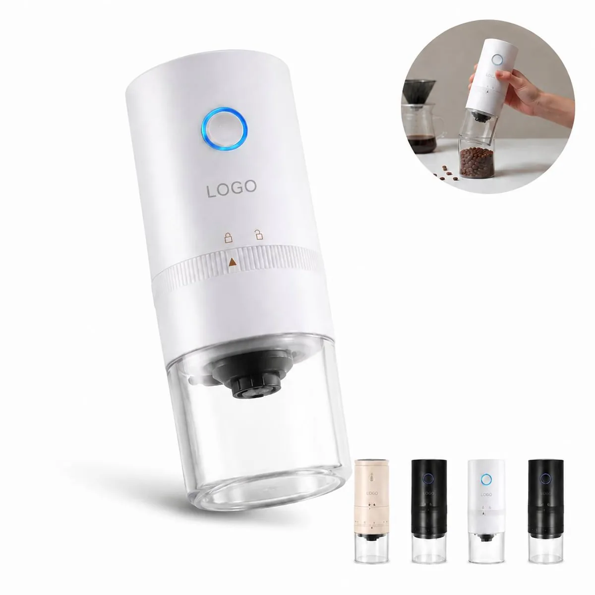 Electric Coffee & Spice Grinder with Adjustable Coarseness