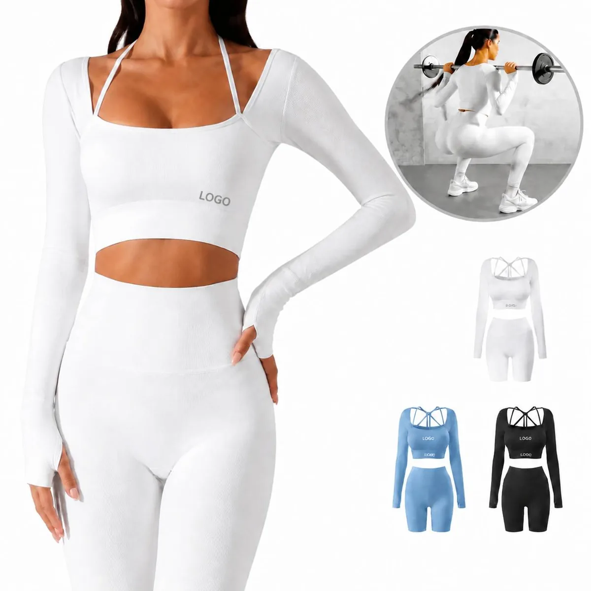 Long Sleeve Athletic Top for Yoga Running Gym