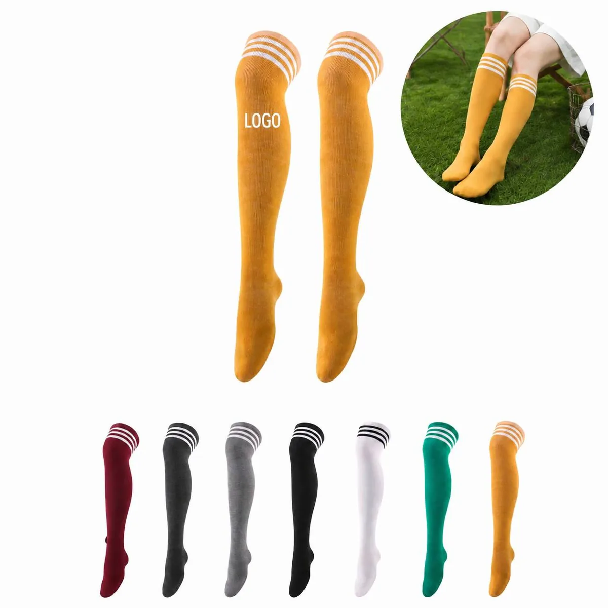 Women Thigh High Socks Soft Breathable Classic Color Over