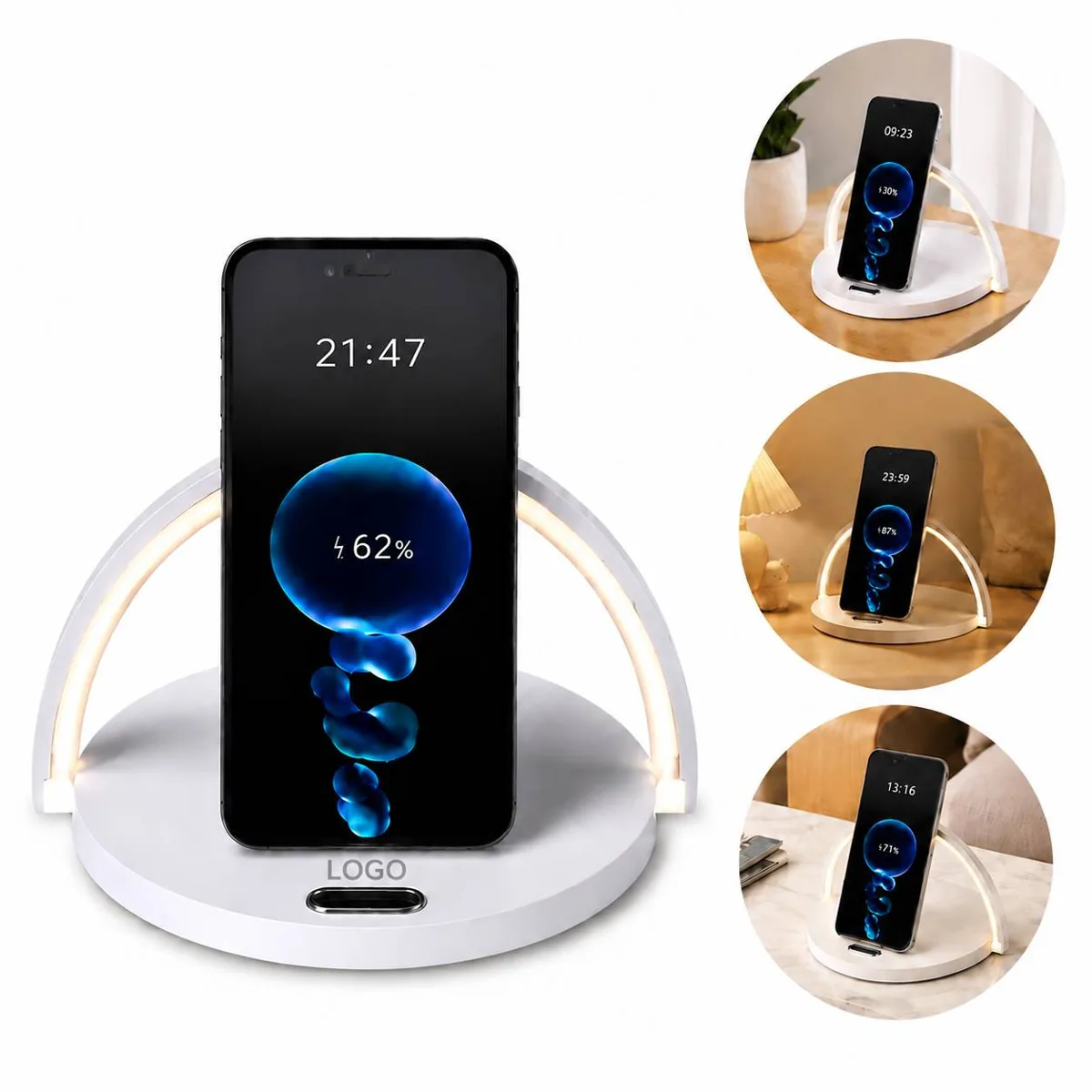 Wireless Charging Desk Lamp with Adjustable Head