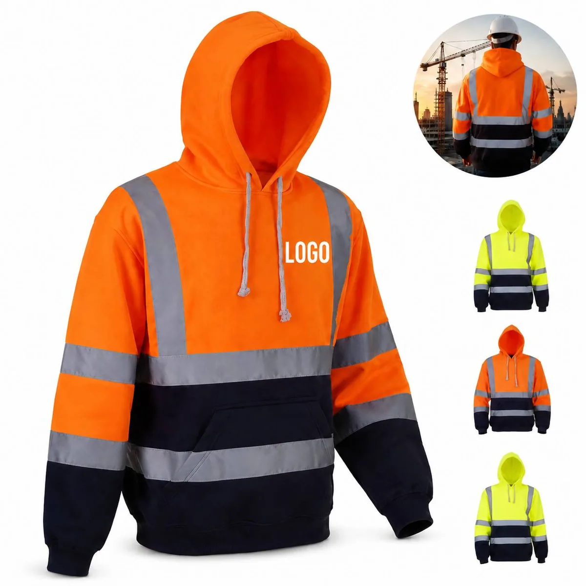 High Visibility Reflective Hoodie for Cycling Running