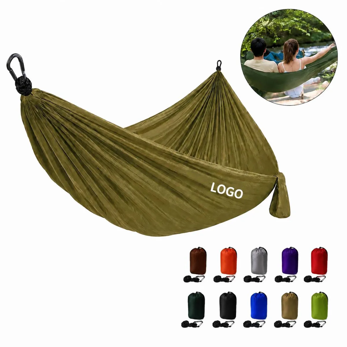 Double Parachute Nylon Camping Hammock for Two
