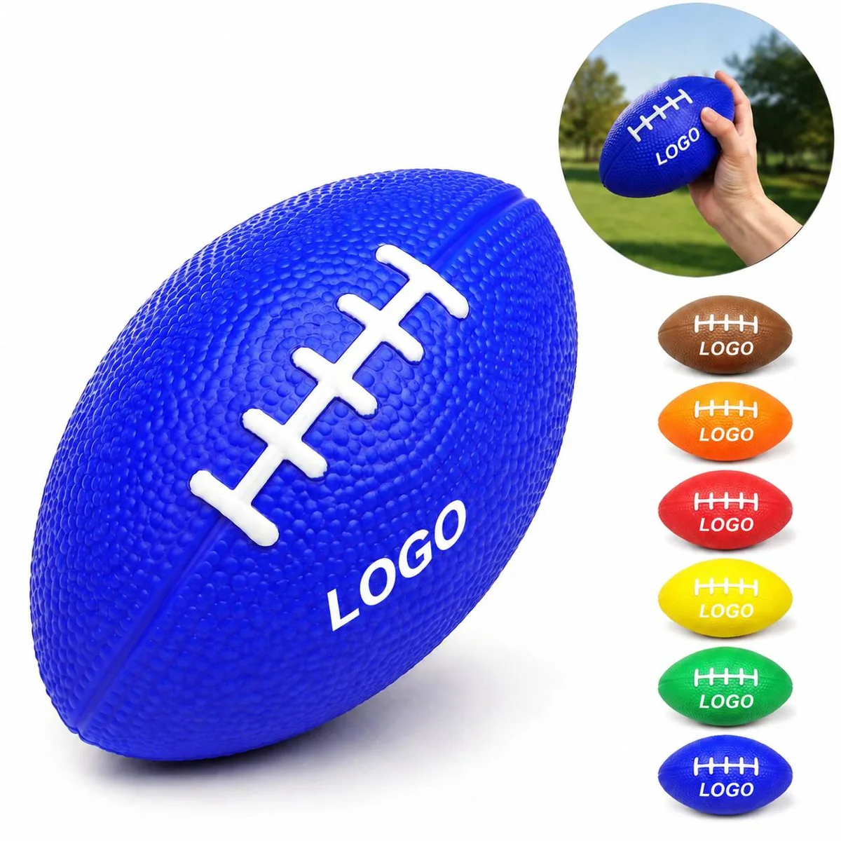 Mini Football Stress Ball Soft Foam Compact Palm Size Desk