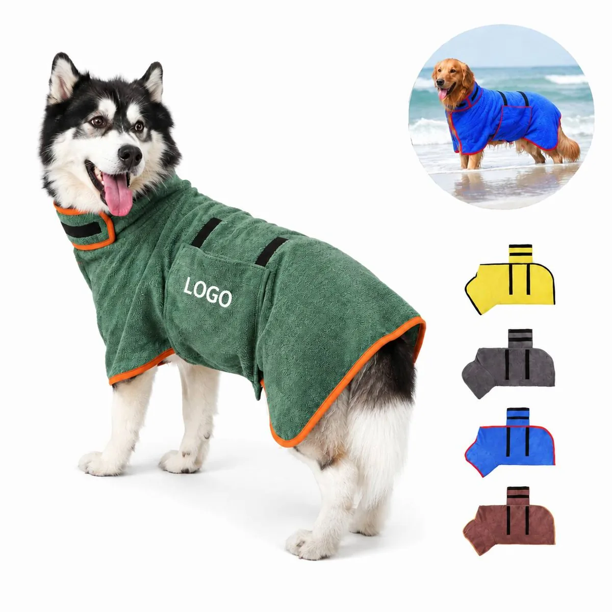 Ultra Soft Quick Dry Pet Drying Robe Towel for Dogs Cats
