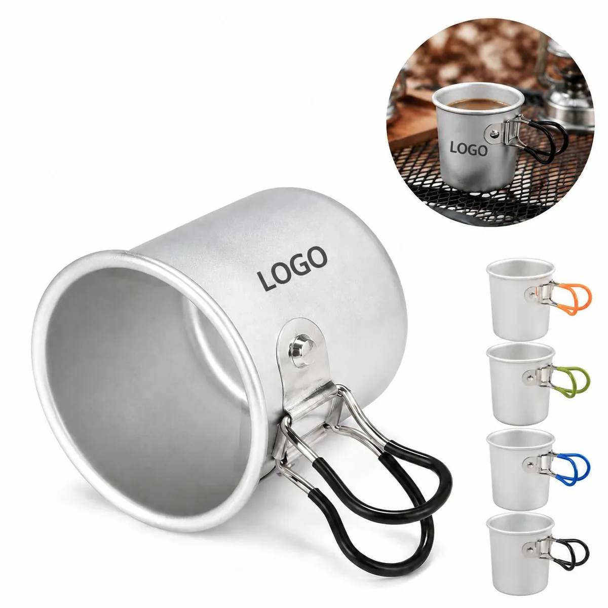 Lightweight Aluminum Camping Mug for Backpacking Coffee