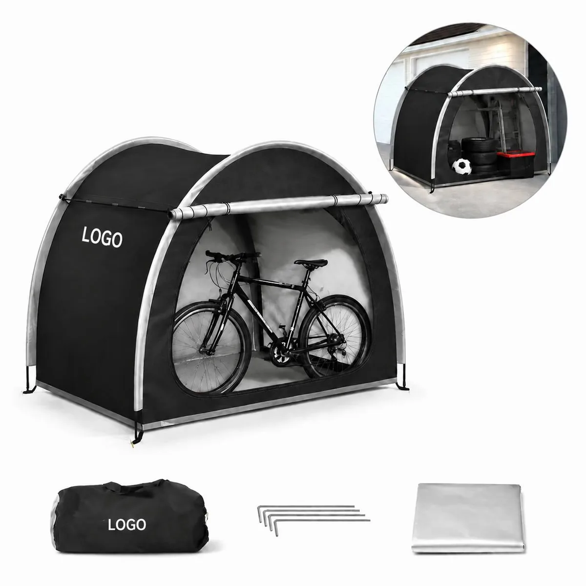 Heavy Duty Waterproof Bike Storage Tent with Aluminum Frame