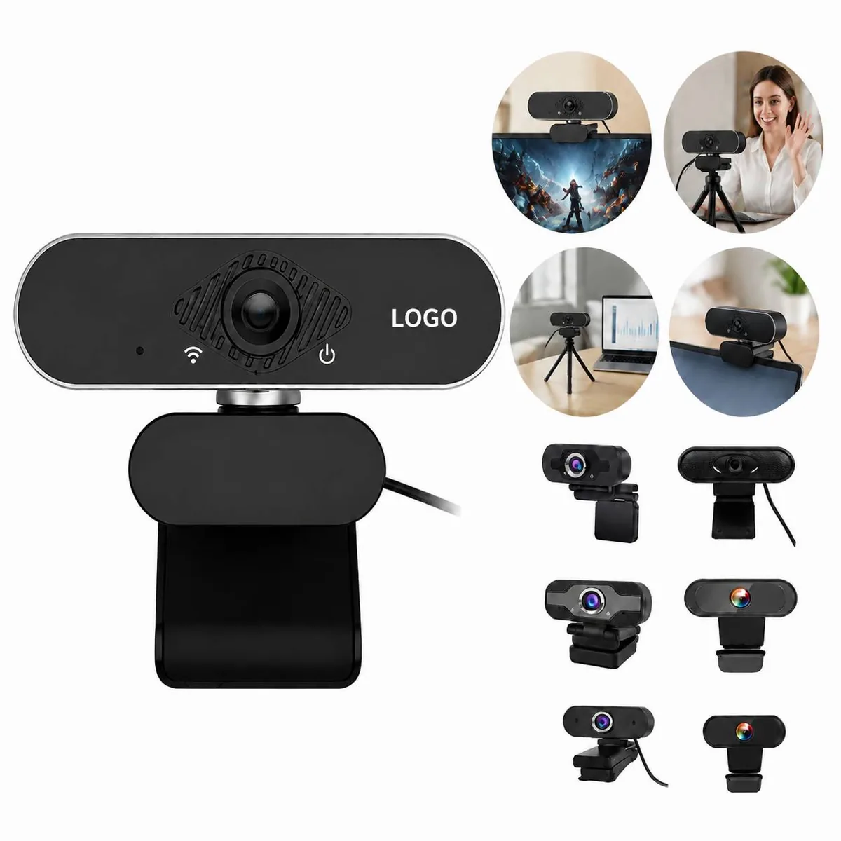 1080p HD Webcam with Noise-Canceling Mic for Video Calls