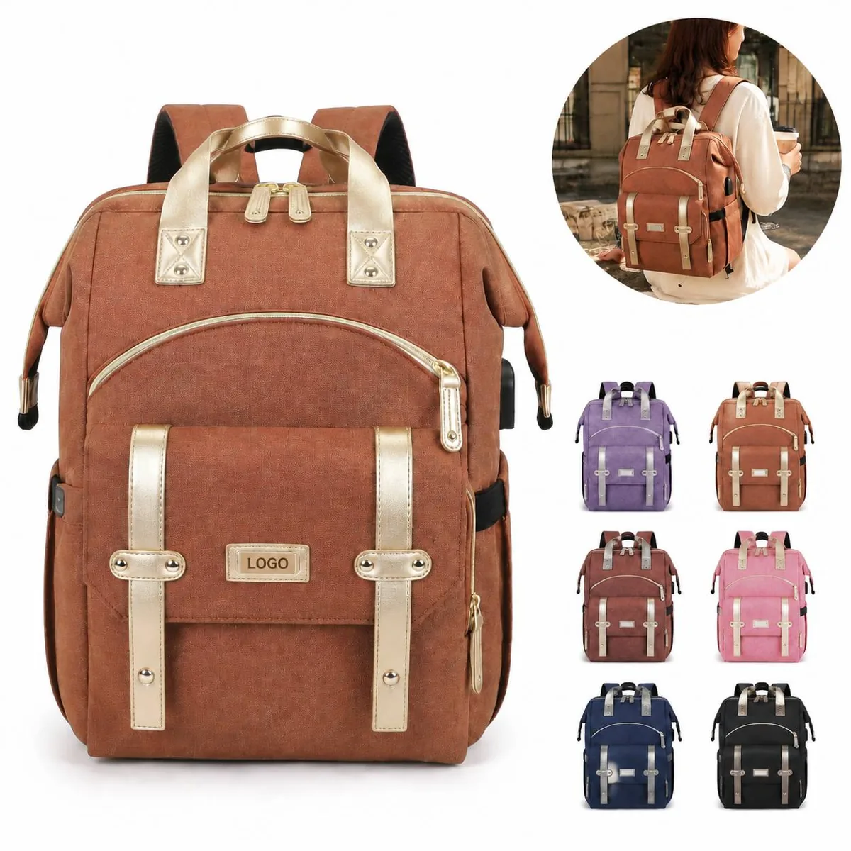 Mom Large Convertible Travel Backpack Water Resistant Work
