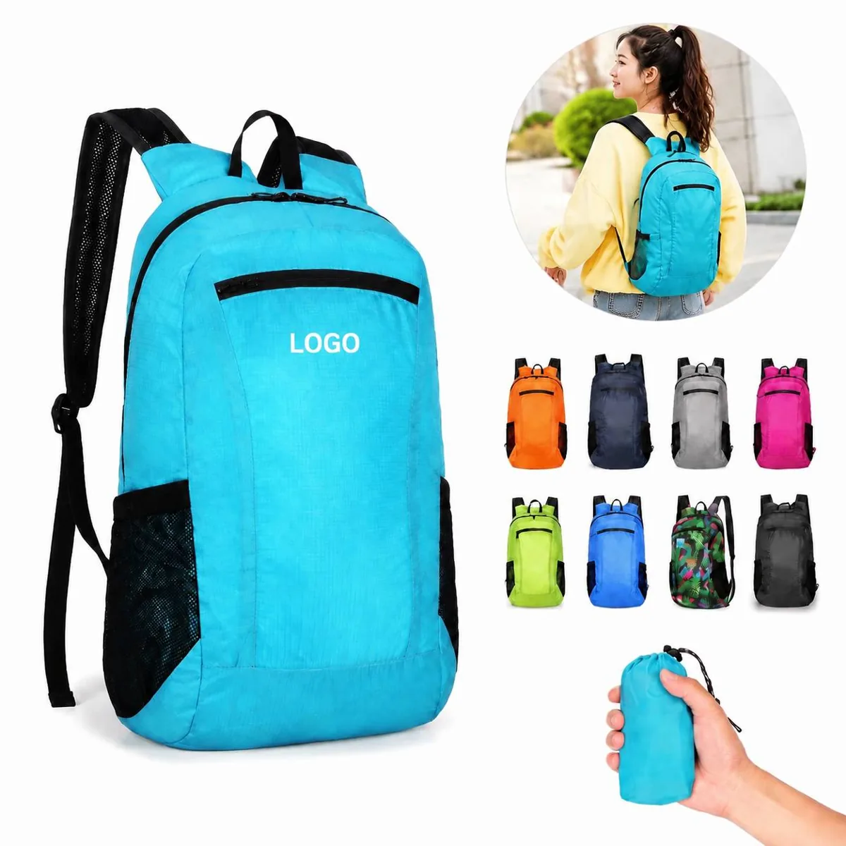 Water-Repellent Foldable Daypack for Outdoor Travel